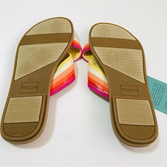 NWT TOMS Viv Persimmon Multi Canvas Sandals - Picture 7 of 9